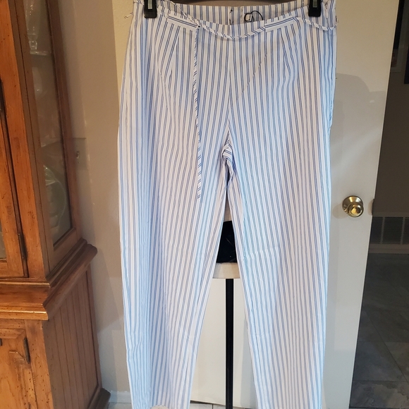 Princess Polly Sky Blue Striped Wide Leg Pants - Picture 2 of 10